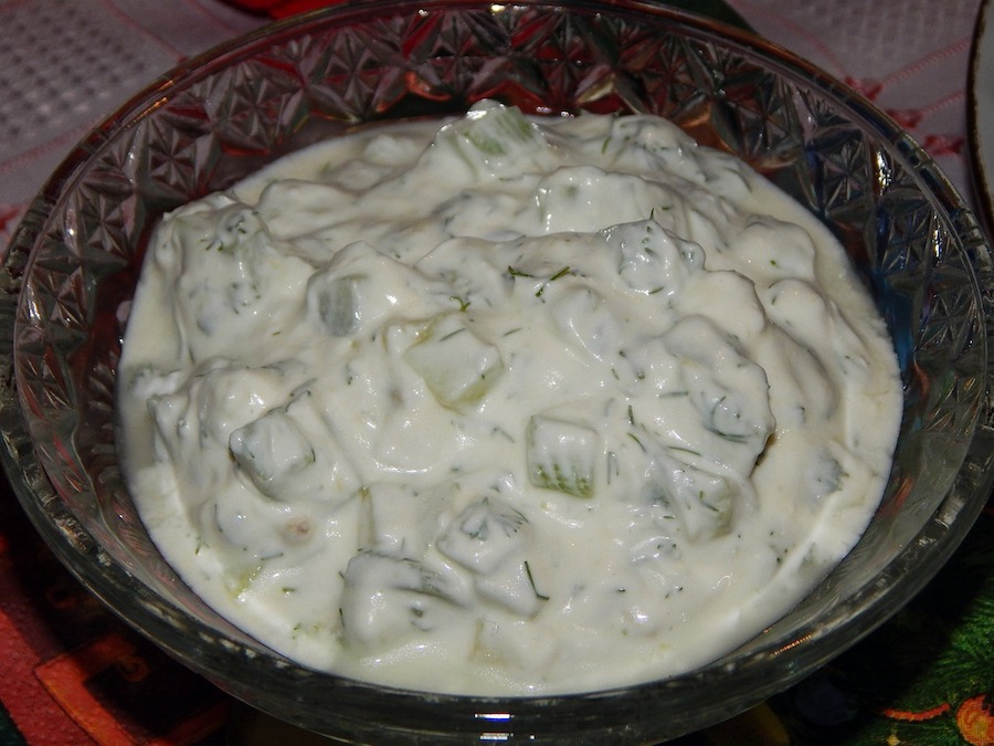 Yoghurt with cucumber