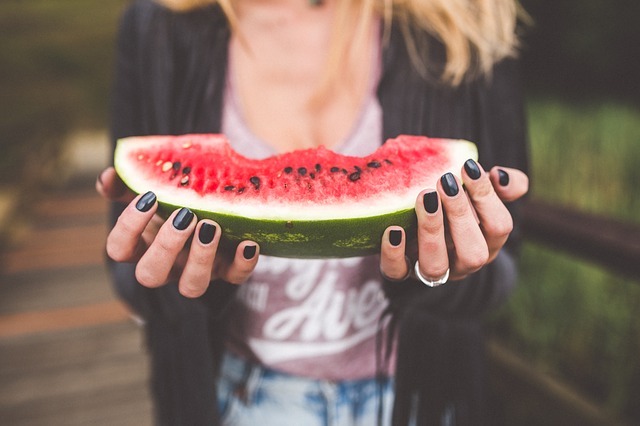 Girl Holding A Watermelon.