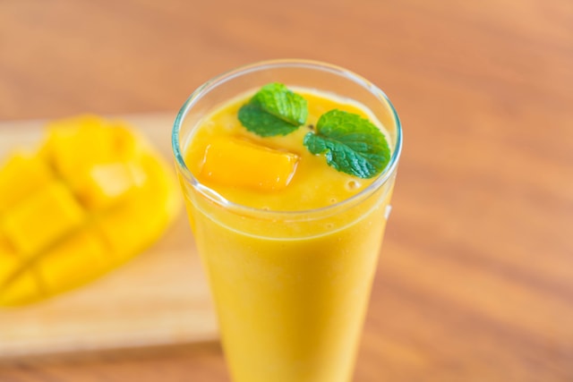 a cup of mango lassi 